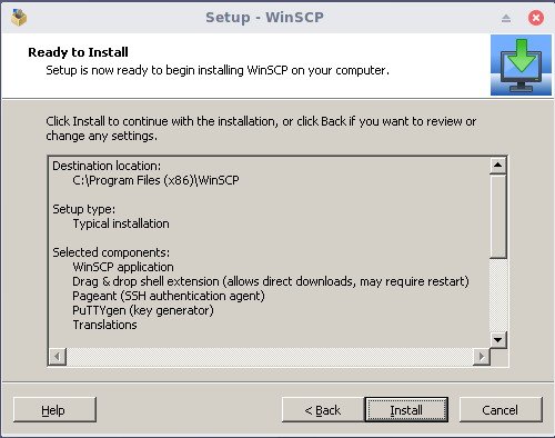 winscp linux install packages