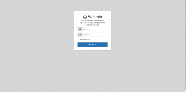 webmin on debian login page