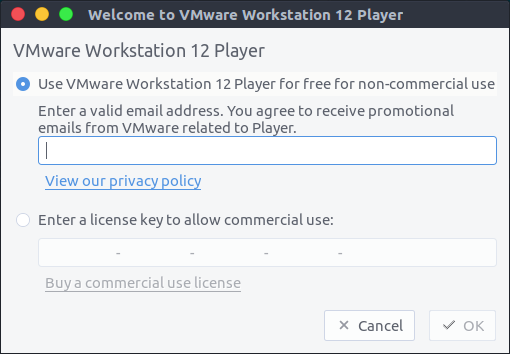 vmware player free license
