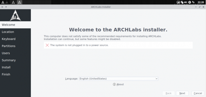 Step by step installing ArchLabs 4.1