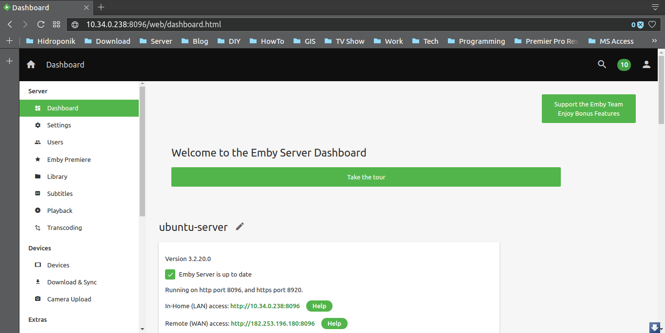 emby server unhandled exception