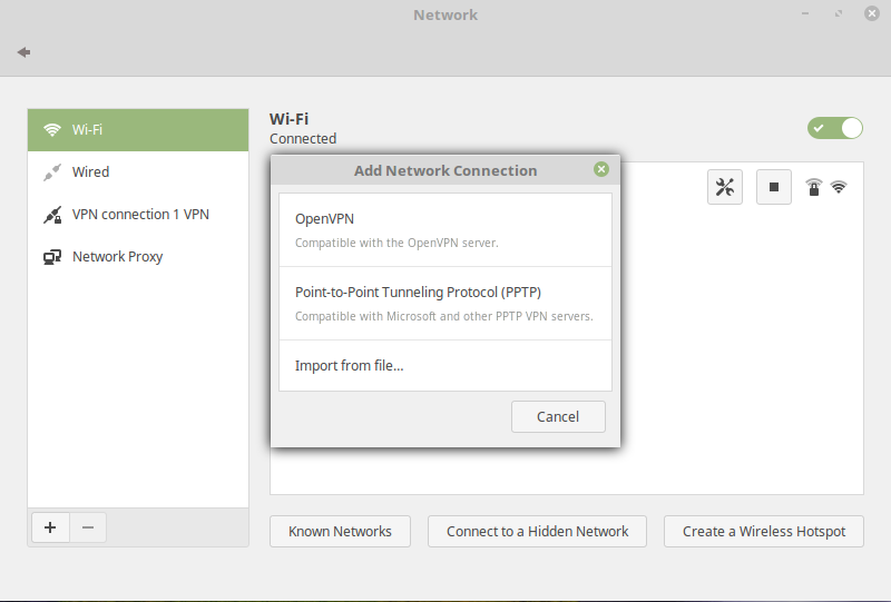 Linux mint pptp client настройка