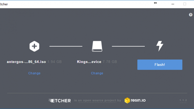 antergos 17.9 live usb