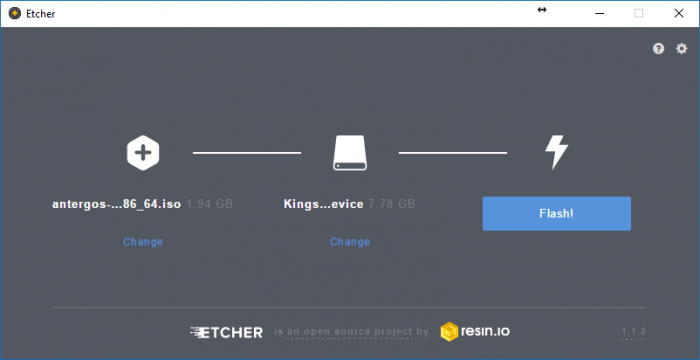 antergos 17.9 live usb