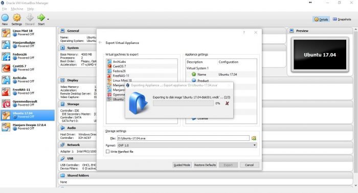 How to convert Virtualbox VM to OVF Format