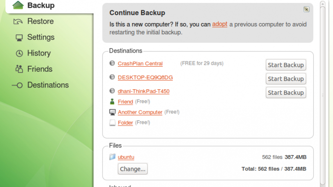 download crashplan backup for linux