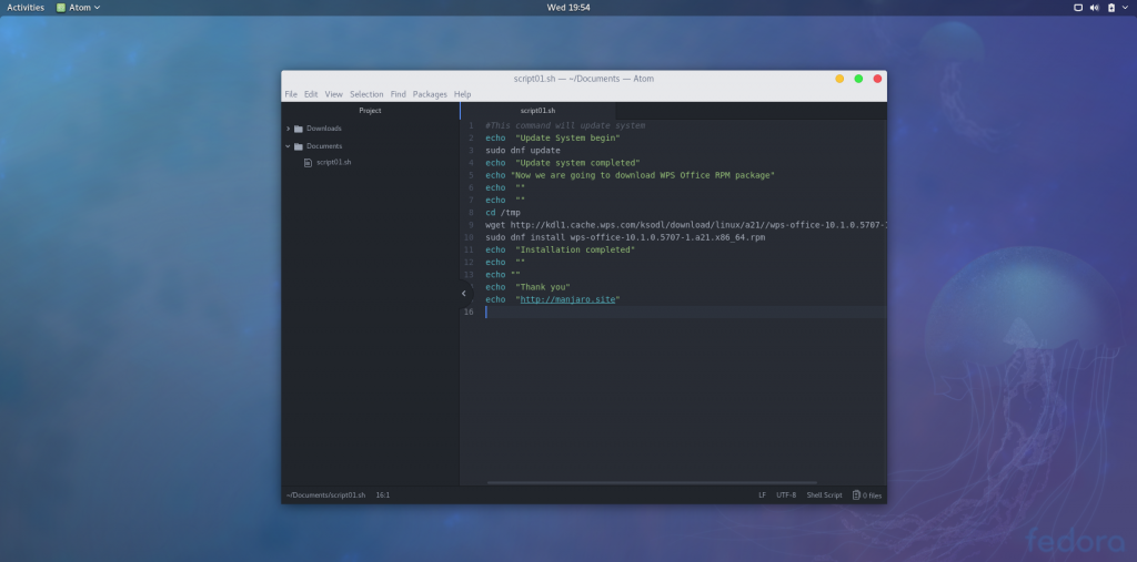 install atom on fedora 27 workstation