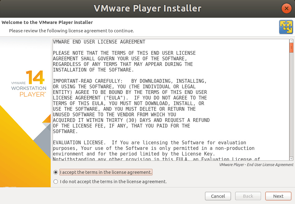 ubuntu vmware player