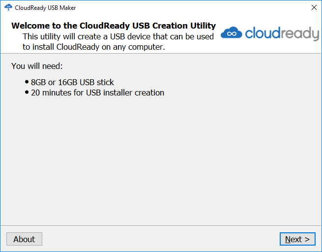 Cloudready usb maker не хочет устанавливаться