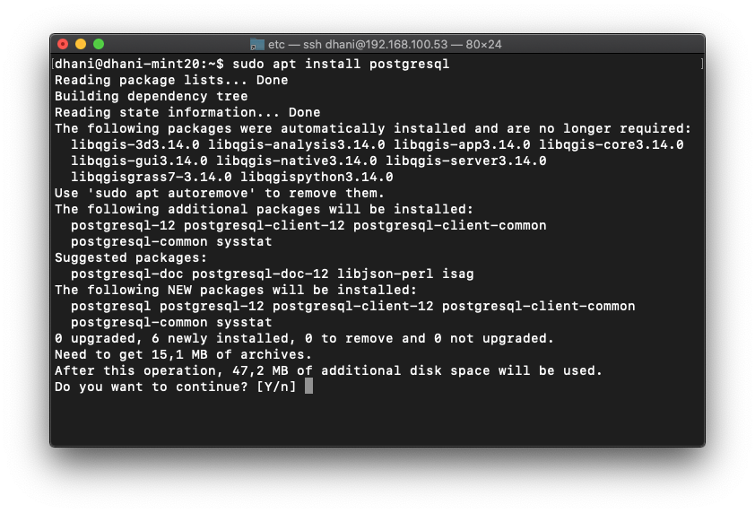 install postgresql server on Linux Mint 20