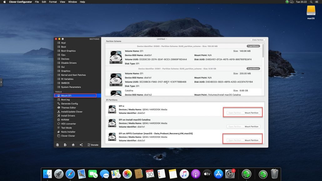 Как узнать версию efi mac os