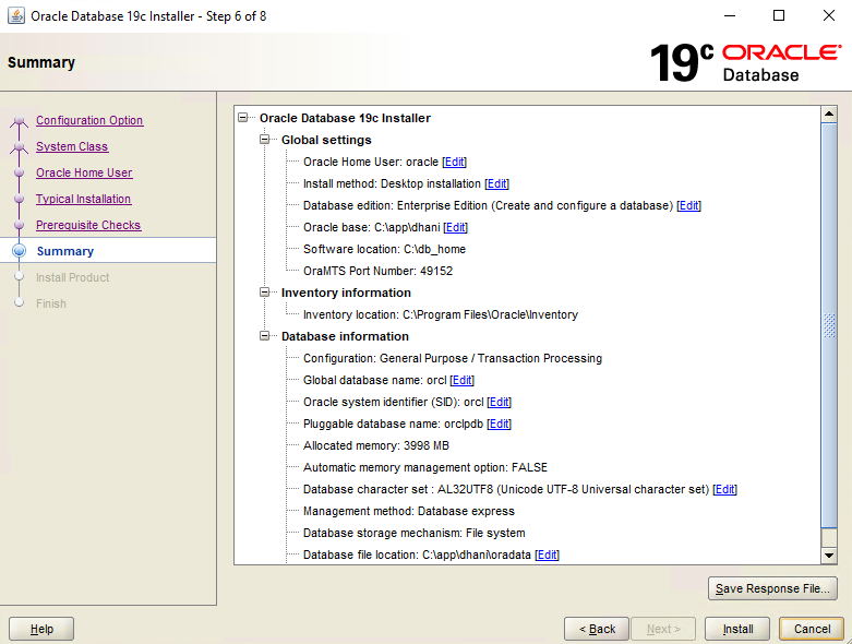 install oracle 19c on Windows 10 Pro