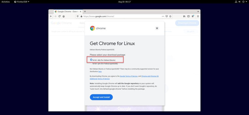 download and install google chrome on debian 11