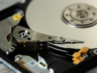 inside an open hard disk drive
