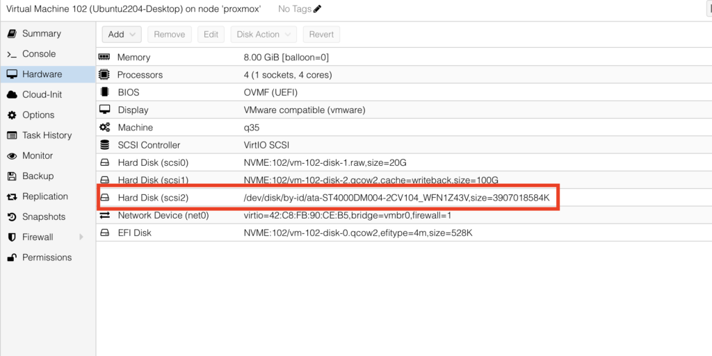 How to Passthrough Physical Disk to Virtual Machine in Proxmox